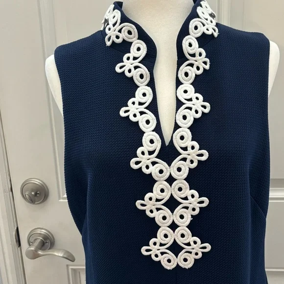 Vince Camuto Navy Sheath Dress 12 - Picture 2 of 8